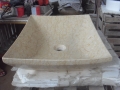 Prostokątny kształt beżowy marmuru łazienka umywalka