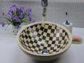 Okrągły kształt Mozaika marmurowa łazienka umywalka i basenu