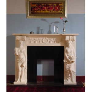 Hot sale design white marble fireplace