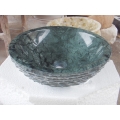 Zielony marmur zlew okrągły kształt umywalka szorstka powierzchnia zlew kamień