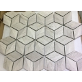 Biały drewniany żyłkowy marmurowy heksagonalny kształt mozaiki stereoskopowej